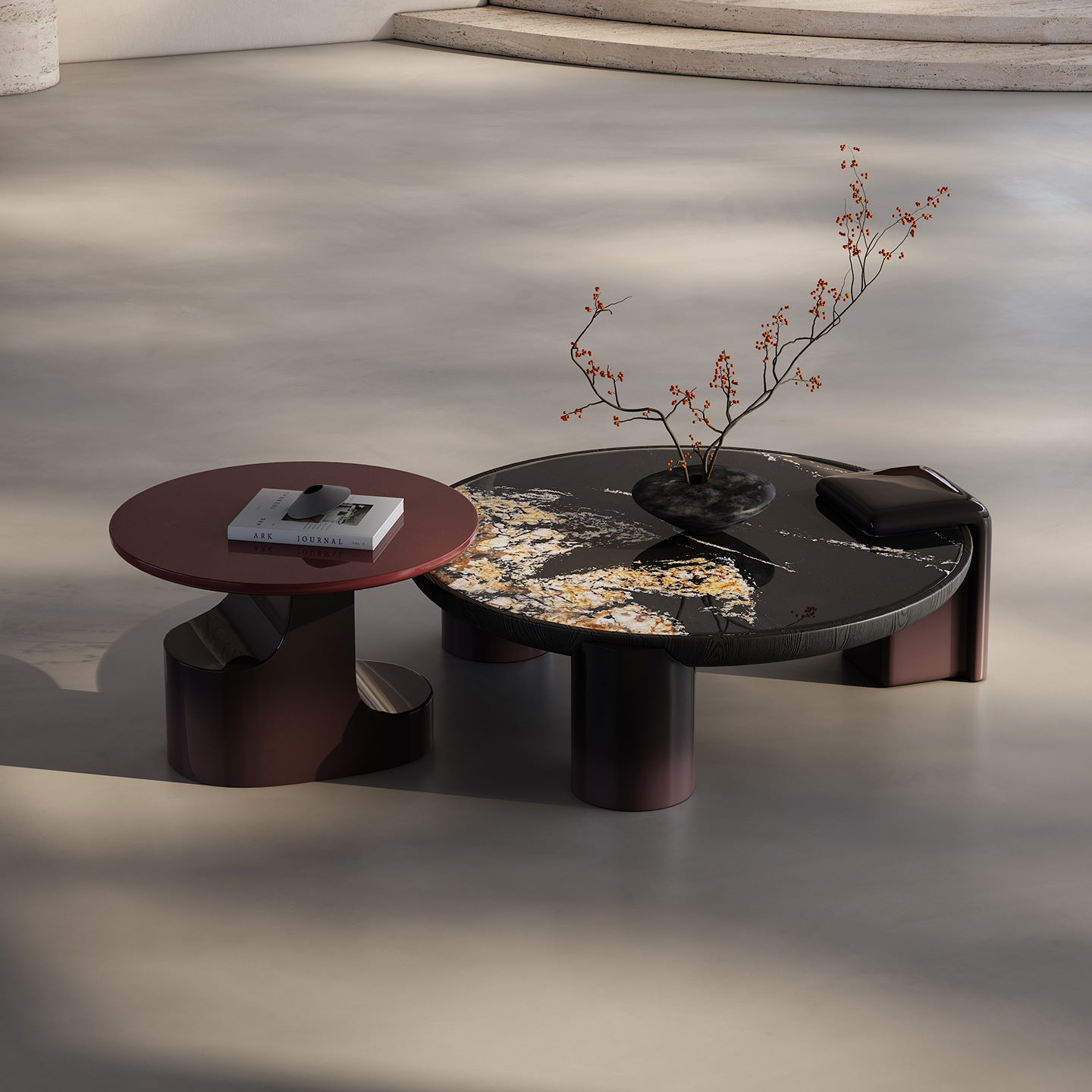 Italian Minimalist Slate Coffee Table