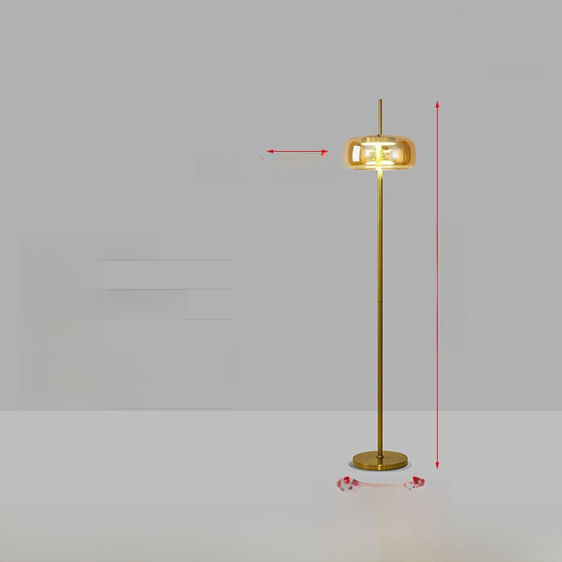 Italian Modern Floor Lamp with Glass Shade