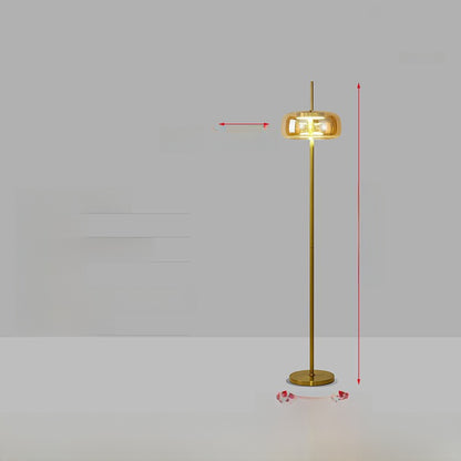 Italian Modern Floor Lamp with Glass Shade