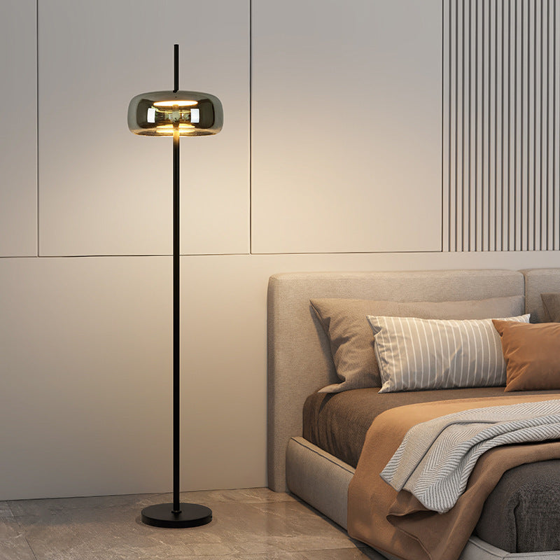 Italian Modern Floor Lamp with Glass Shade