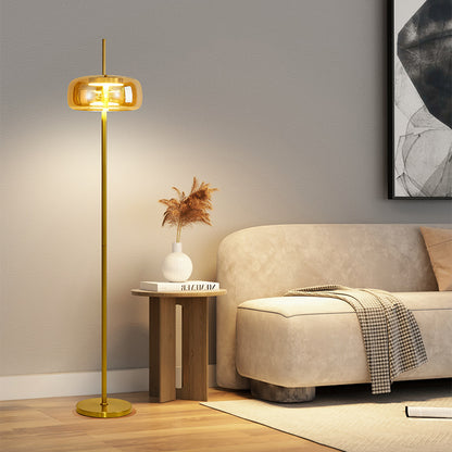Italian Modern Floor Lamp with Glass Shade
