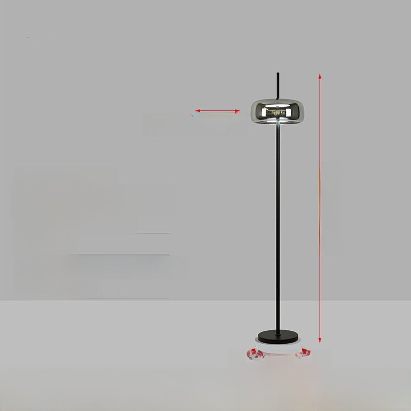 Italian Modern Floor Lamp with Glass Shade