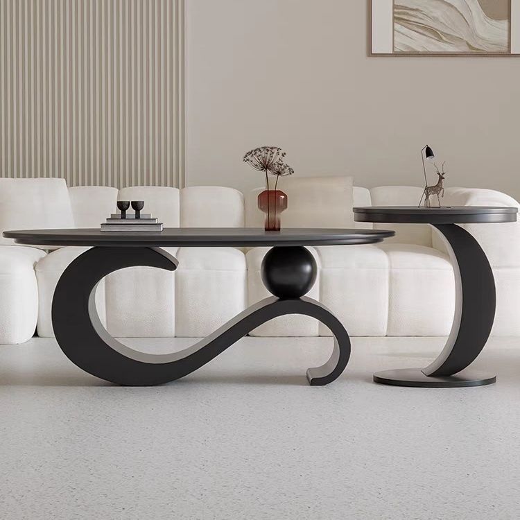 Italian Slate Oval Coffee Table Modern Home Furniture