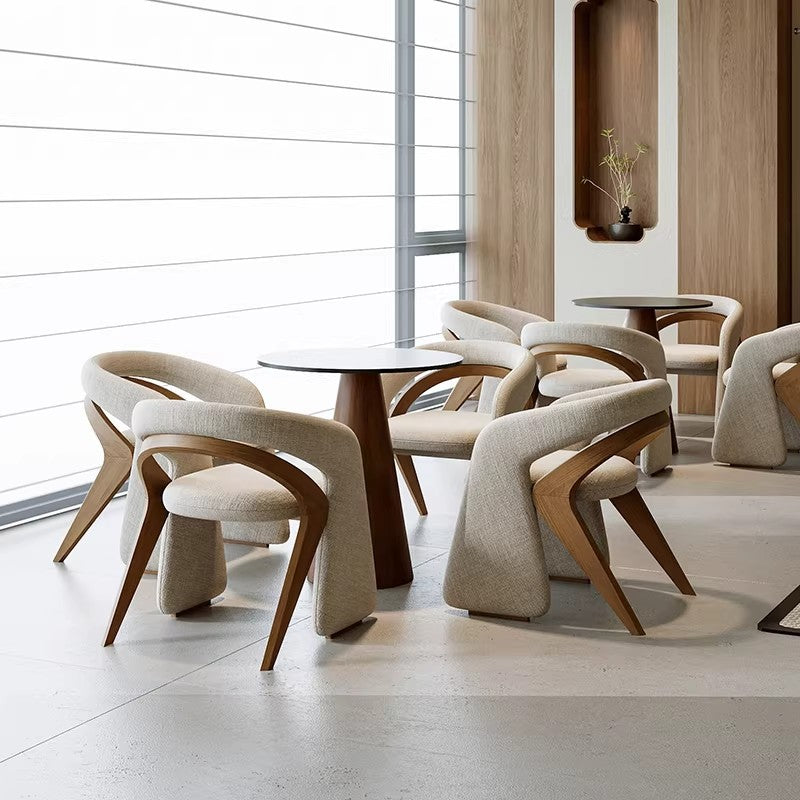 Italian Solid Wood Meeting Table and Chair Set