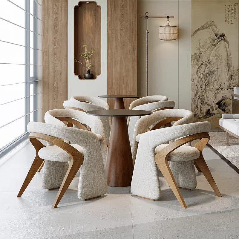 Italian Solid Wood Meeting Table and Chair Set