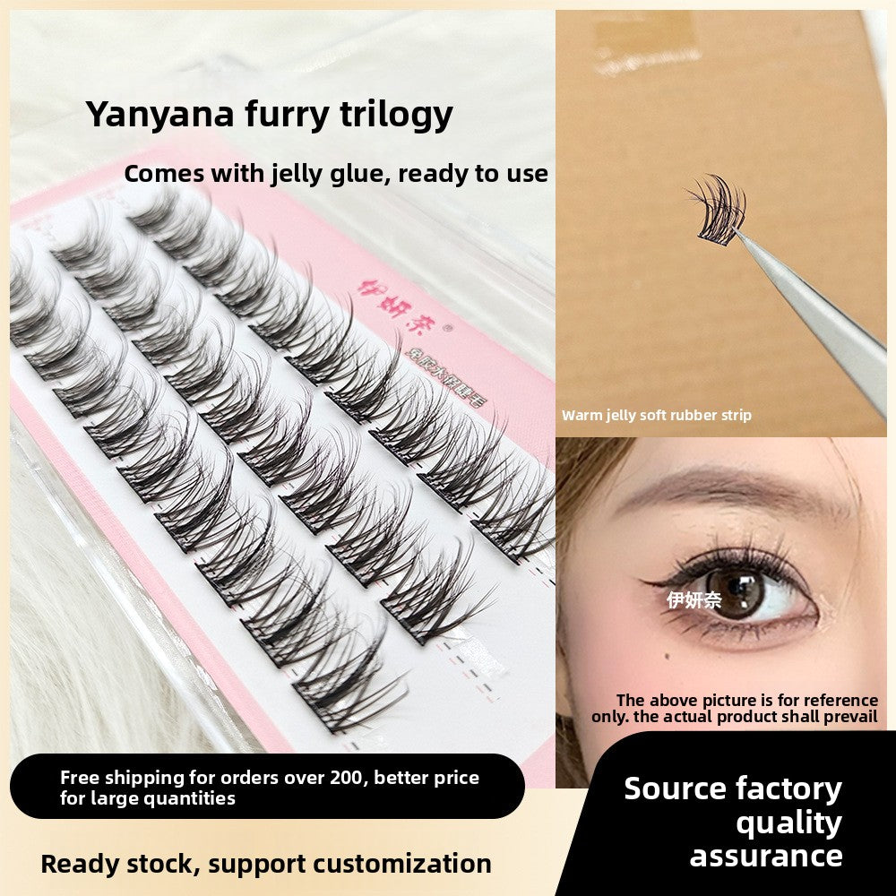 Iyenai mink velvet baby curved glue-free eyelashes