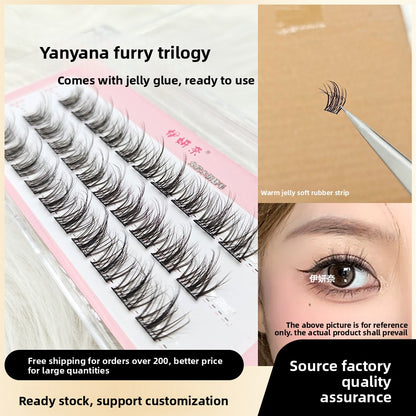 Iyenai mink velvet baby curved glue-free eyelashes
