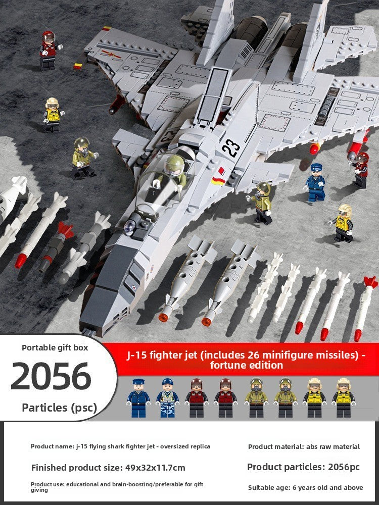 J-15 Fighter Jet Building Blocks Set with Minifigures and Missiles