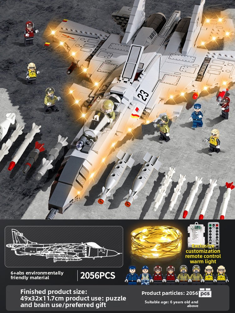 J-15 Fighter Jet Building Blocks Set with Minifigures and Missiles