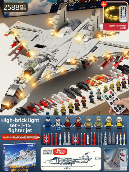 J-15 Fighter Jet Building Blocks Set with Minifigures and Missiles