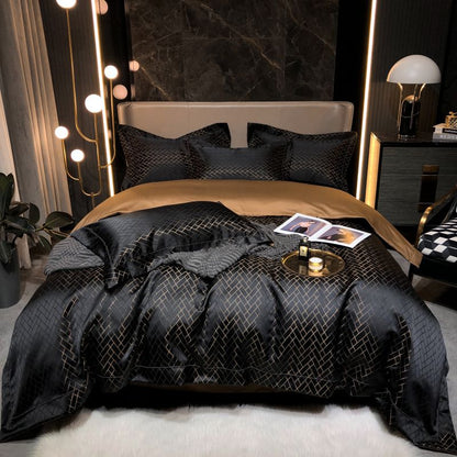 Jacquard Cotton Fitted Bed Sheet Set Baroque Pattern