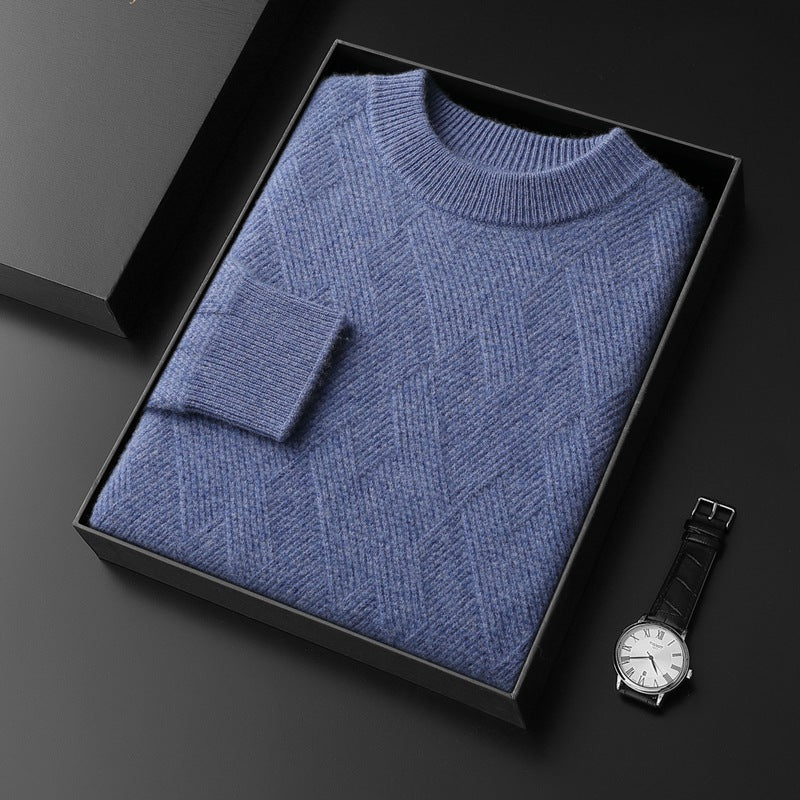 Jacquard knitted wool sweater