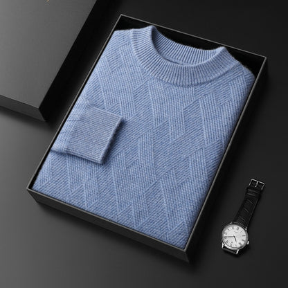 Jacquard knitted wool sweater