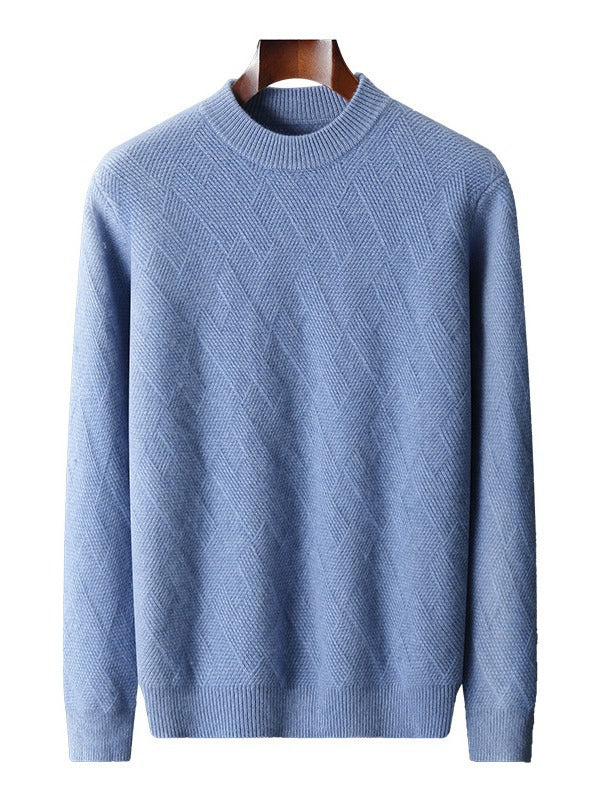 Jacquard knitted wool sweater