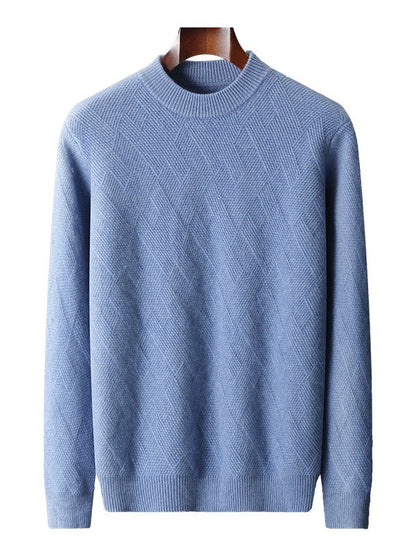 Jacquard knitted wool sweater