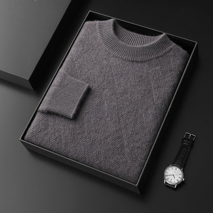Jacquard knitted wool sweater