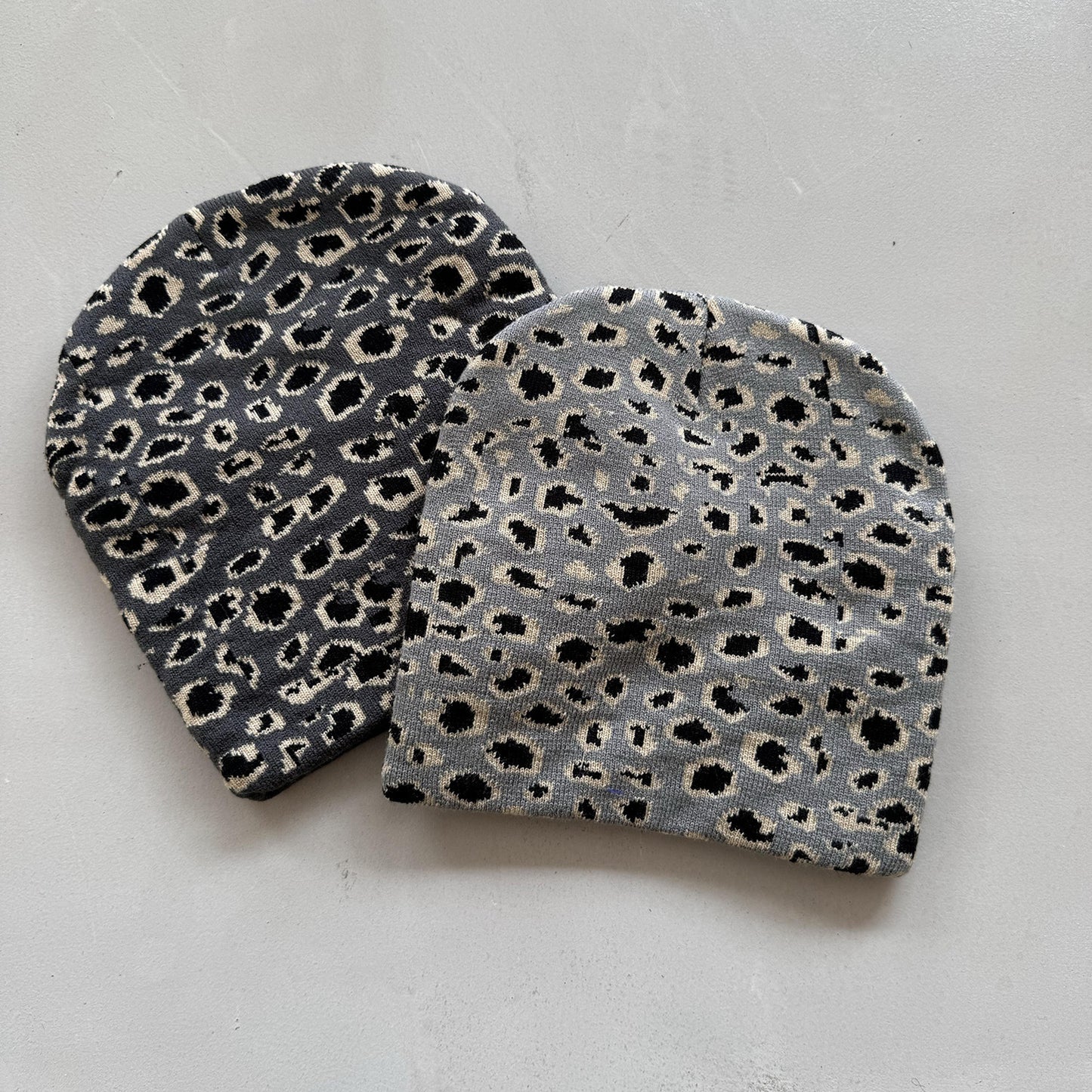 Jacquard Leopard Print Acrylic Knit Beanie