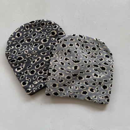 Jacquard Leopard Print Acrylic Knit Beanie