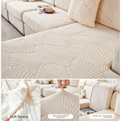 Jacquard Velvet Elastic Sofa Cover Set with Anti-Slip Protection