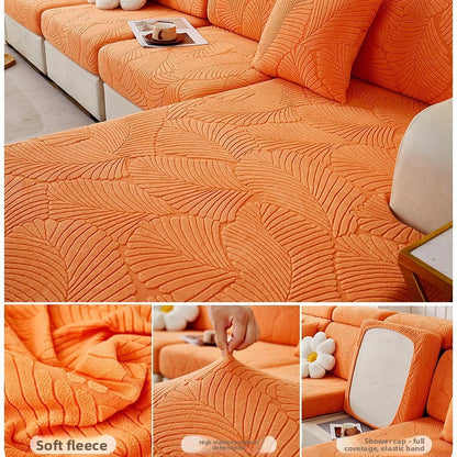Jacquard Velvet Elastic Sofa Cover Set with Anti-Slip Protection