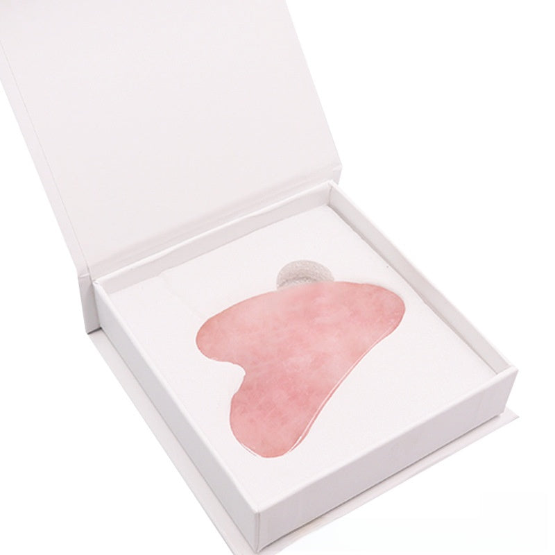 Jade Facial Massager Scraping Board Rose Quartz Roller