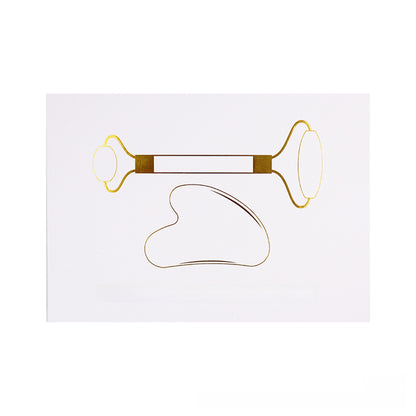 Jade Facial Massager Scraping Board Rose Quartz Roller