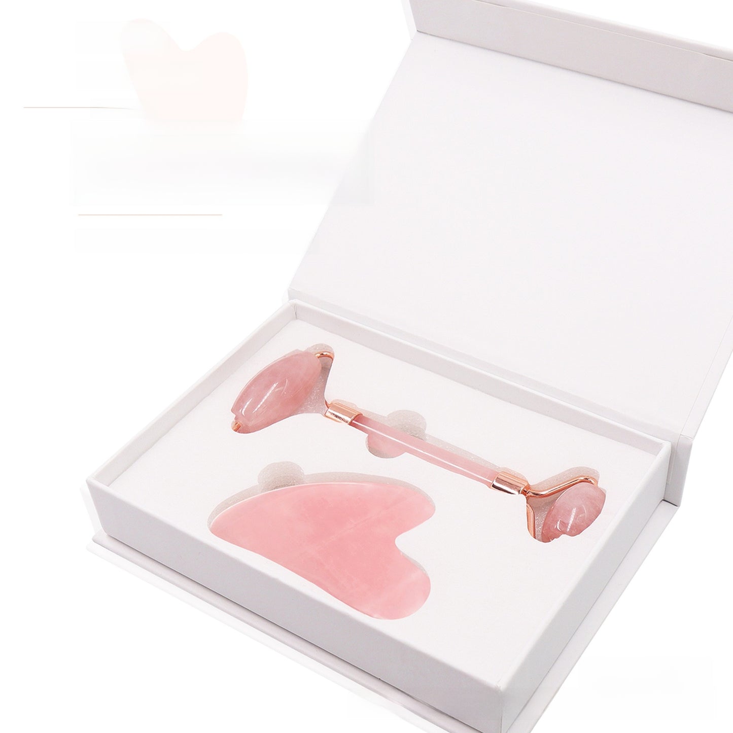 Jade Facial Massager Scraping Board Rose Quartz Roller