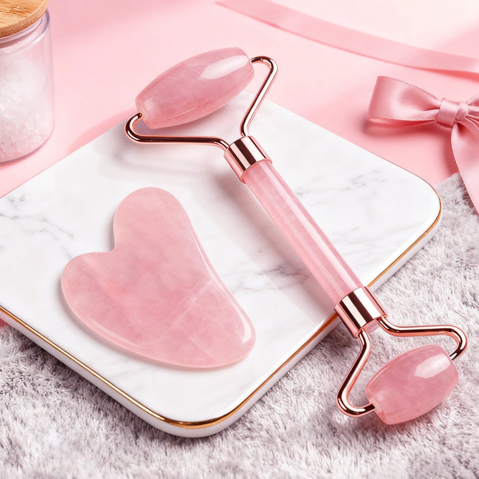 Jade Facial Roller and Gua Sha Board