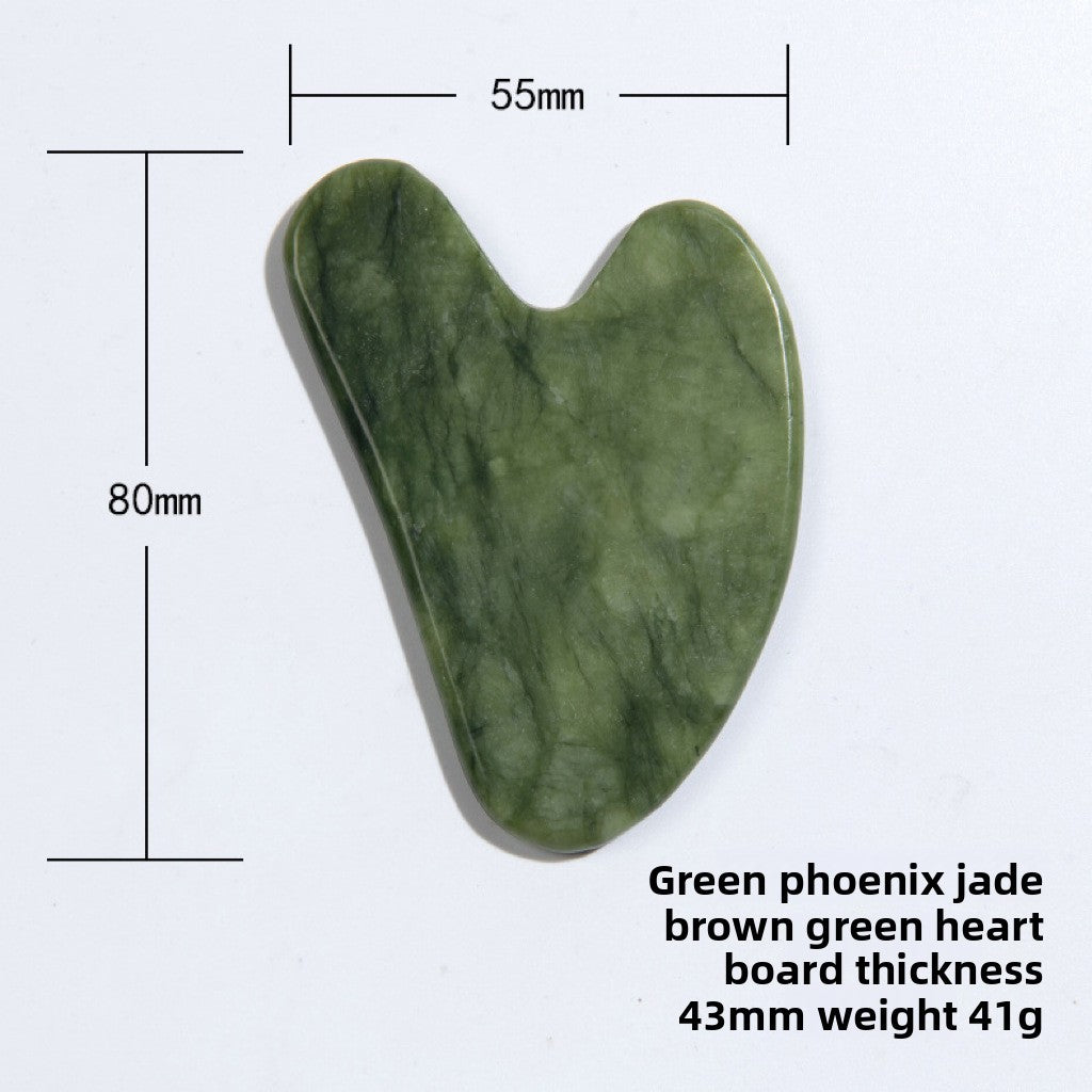 Jade Facial Roller and Gua Sha Massage Set