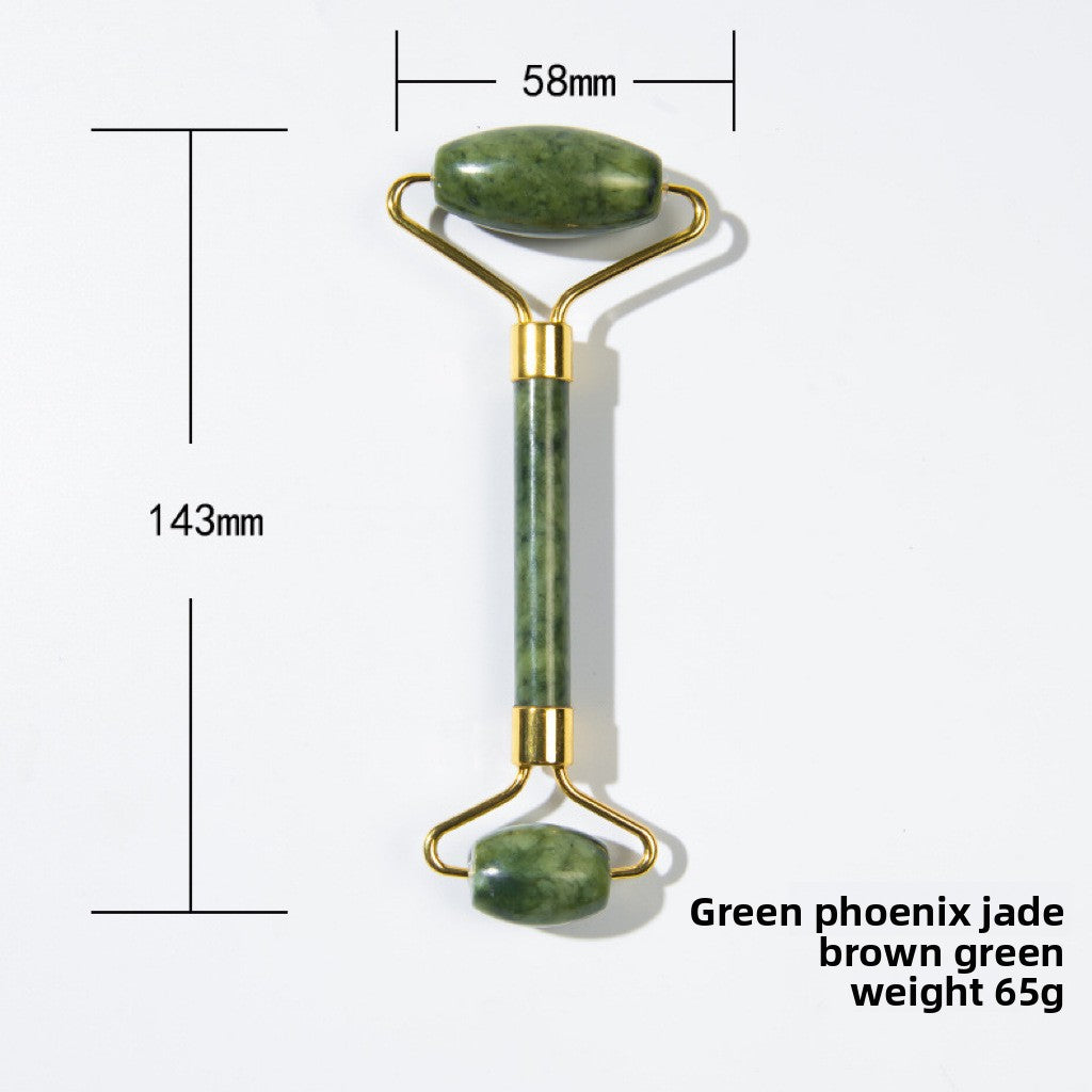 Jade Facial Roller and Gua Sha Massage Set