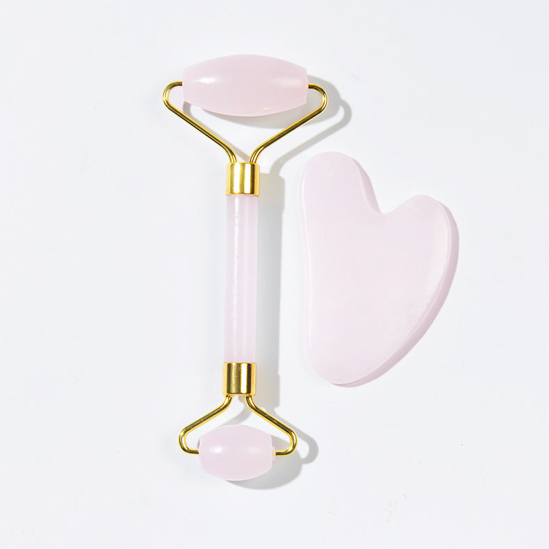 Jade Facial Roller and Gua Sha Massage Set