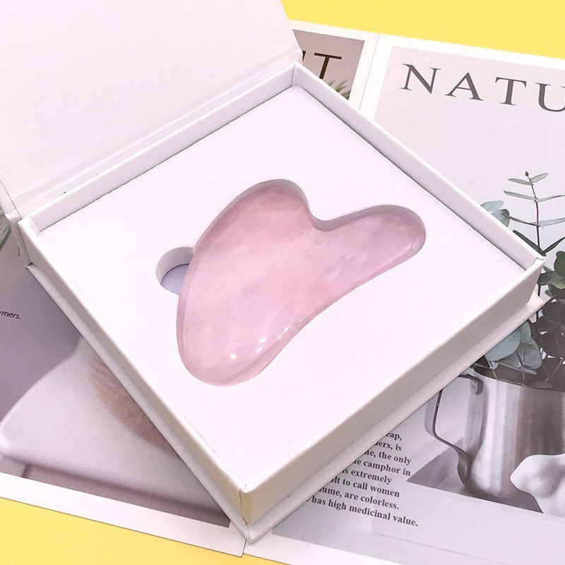 Jade scraping board, natural pink crystal