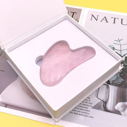 Jade scraping board, natural pink crystal