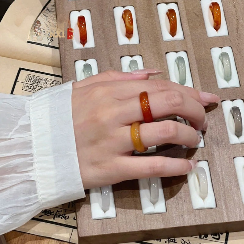 Jade stone ring
