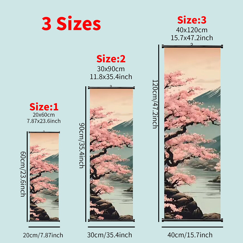 Japanese Ink Landscape Scroll Painting