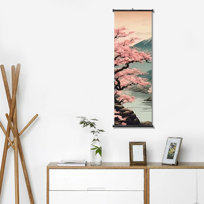 Japanese Ink Landscape Scroll Painting