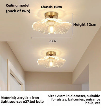 Japanese lotus leaf aisle lamp modern simple creative flower balcony corridor entrance ceiling lamp
