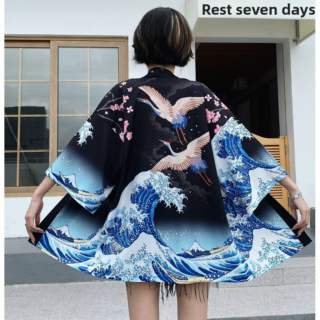 Japanese Print Kimono Robe