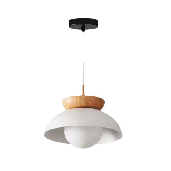 Japanese Retro Wooden Pendant Light with LED