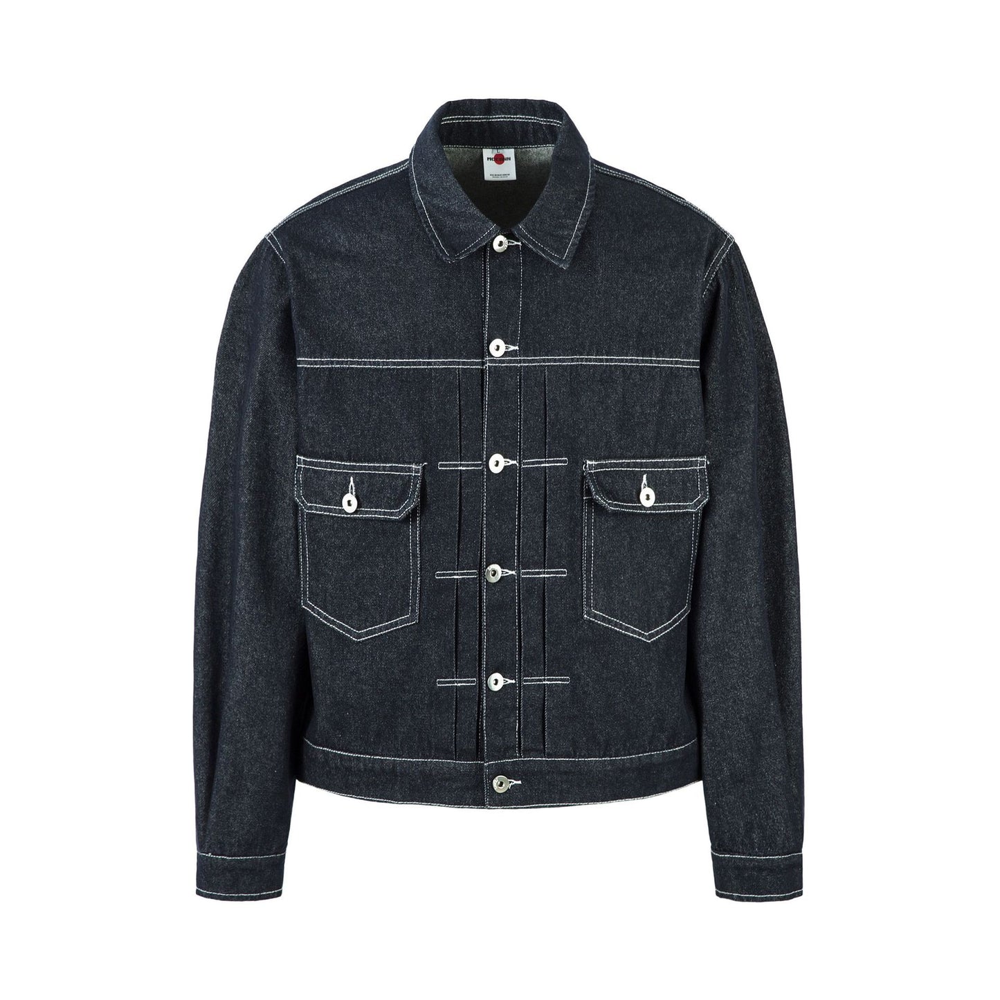 Japanese Street Style Denim Jacket with Button Trim