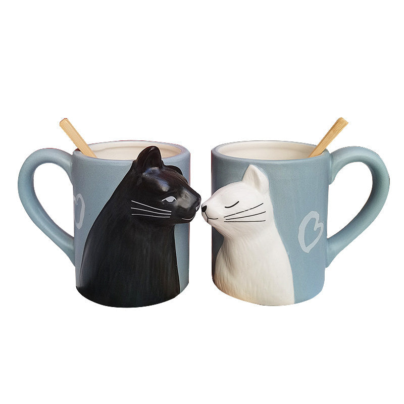 Japanese Style Cartoon Cat Ceramic Couple Mugs