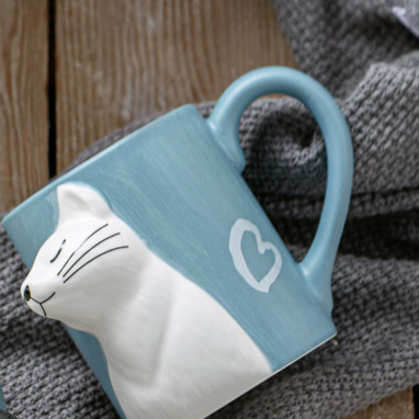 Japanese Style Cartoon Cat Ceramic Couple Mugs