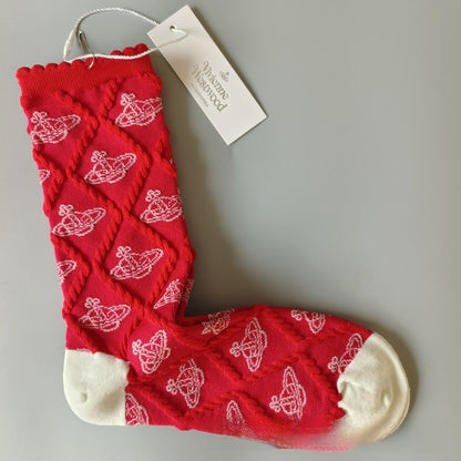 Japanese Style Cotton Mid-Calf Socks with Embroidery