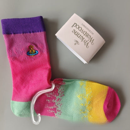 Japanese Style Cotton Mid-Calf Socks with Embroidery