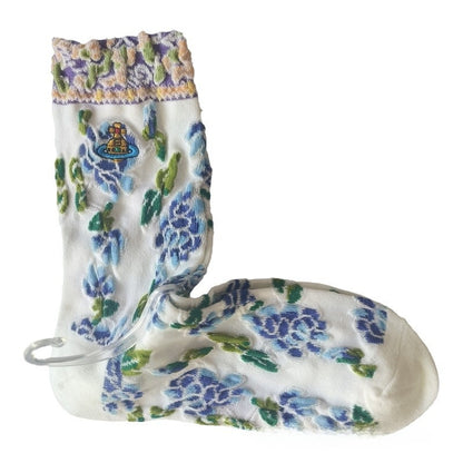 Japanese Style Cotton Mid-Calf Socks with Embroidery