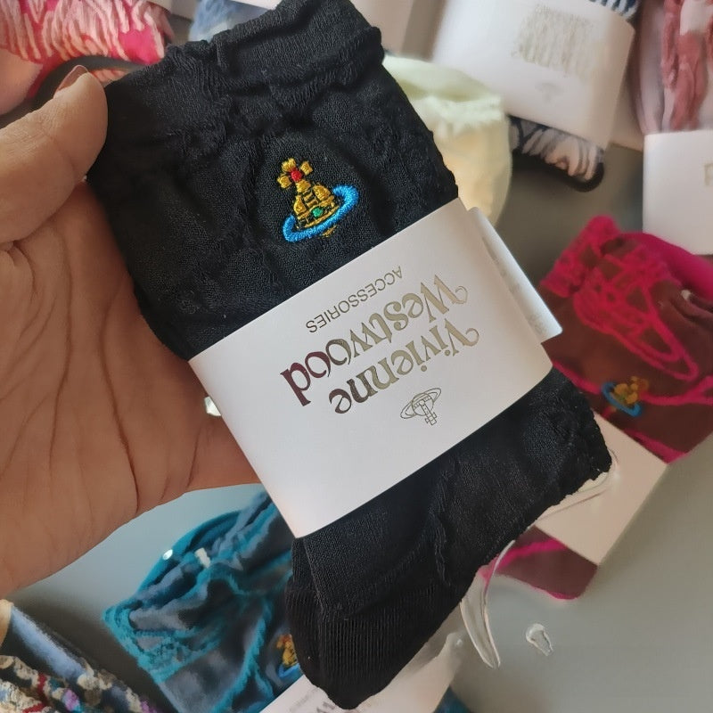 Japanese Style Cotton Mid-Calf Socks with Embroidery