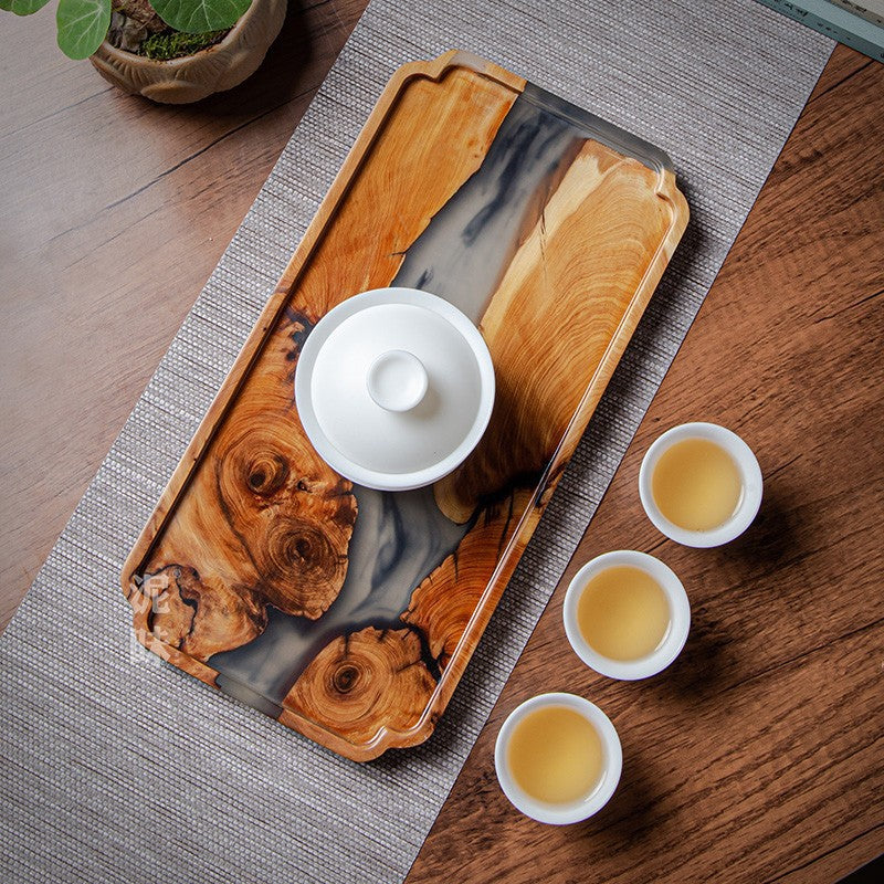 Japanese Style Handmade Wooden Dry Bubble Tea Tray