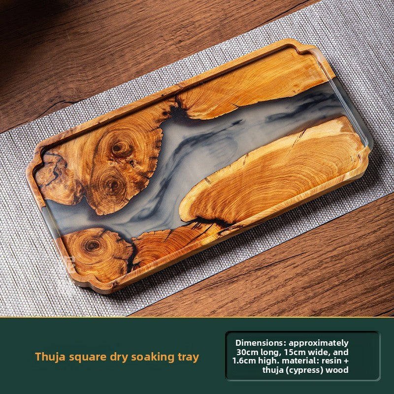 Japanese Style Handmade Wooden Dry Bubble Tea Tray