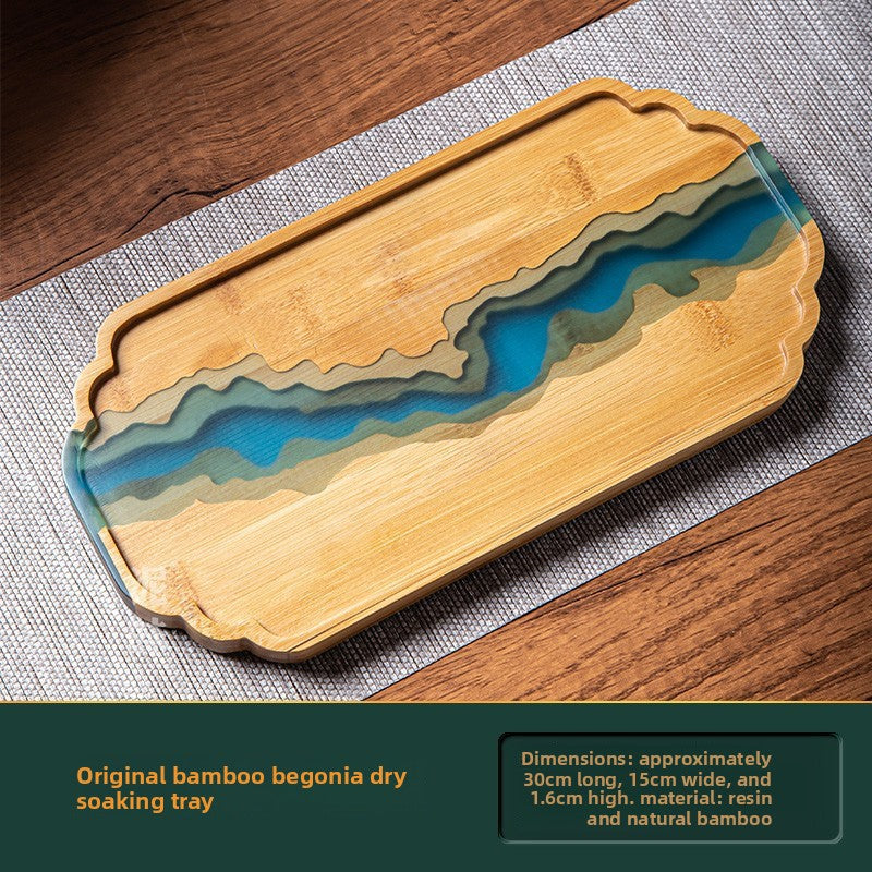 Japanese Style Handmade Wooden Dry Bubble Tea Tray