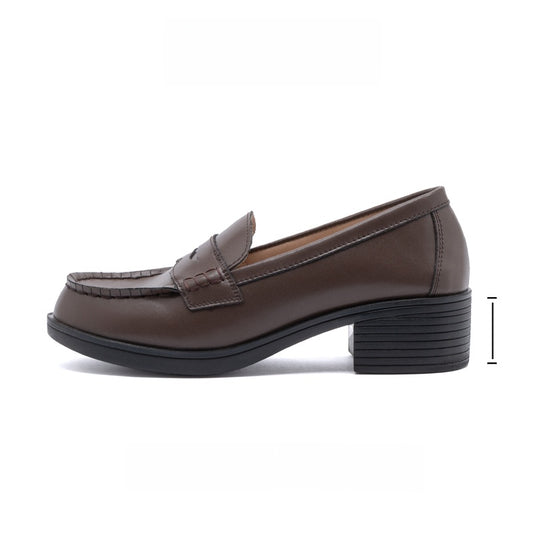 Japanese Style Leather Loafers for Women